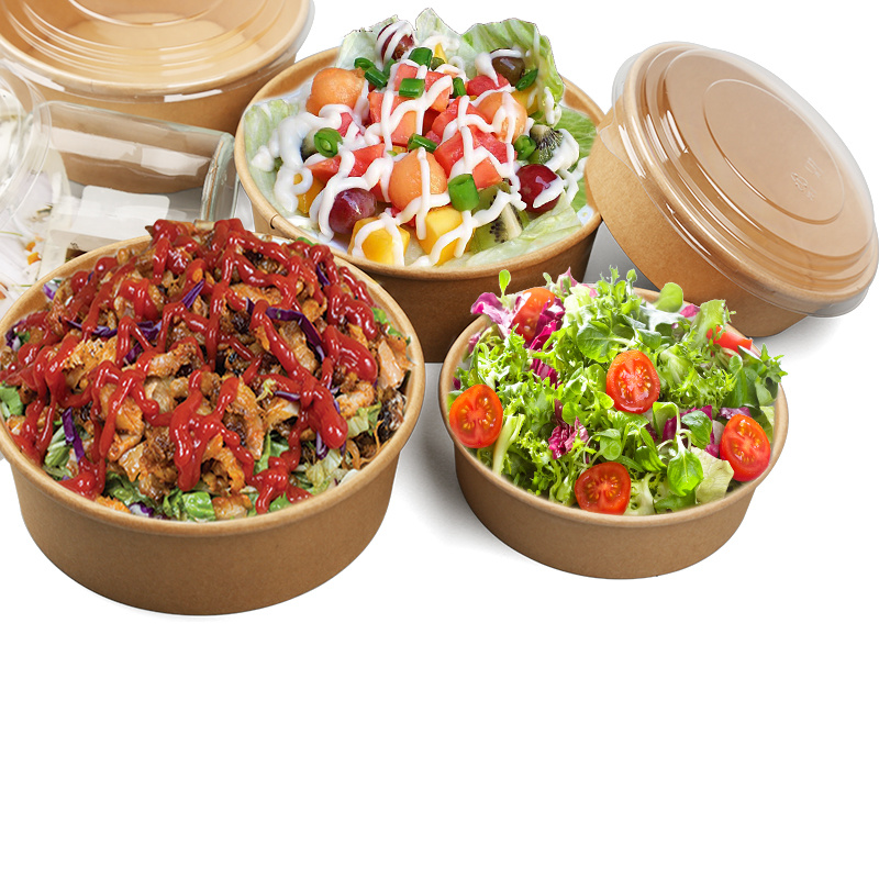 Environmental Paper Bowl Printed Paper Soup Kraft Salad Bowl