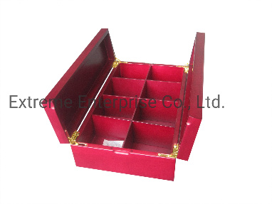 Handcrafted Wooden Tea Bags Storage Box 8 Compartment