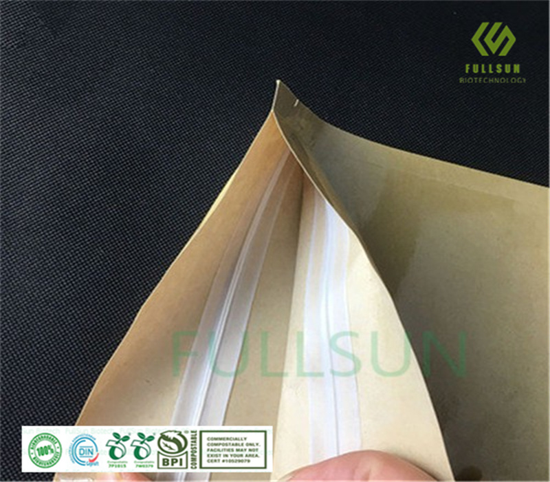 Biodegradable Kraft Paper Bag Cover PLA Film Paper Packaging Bag