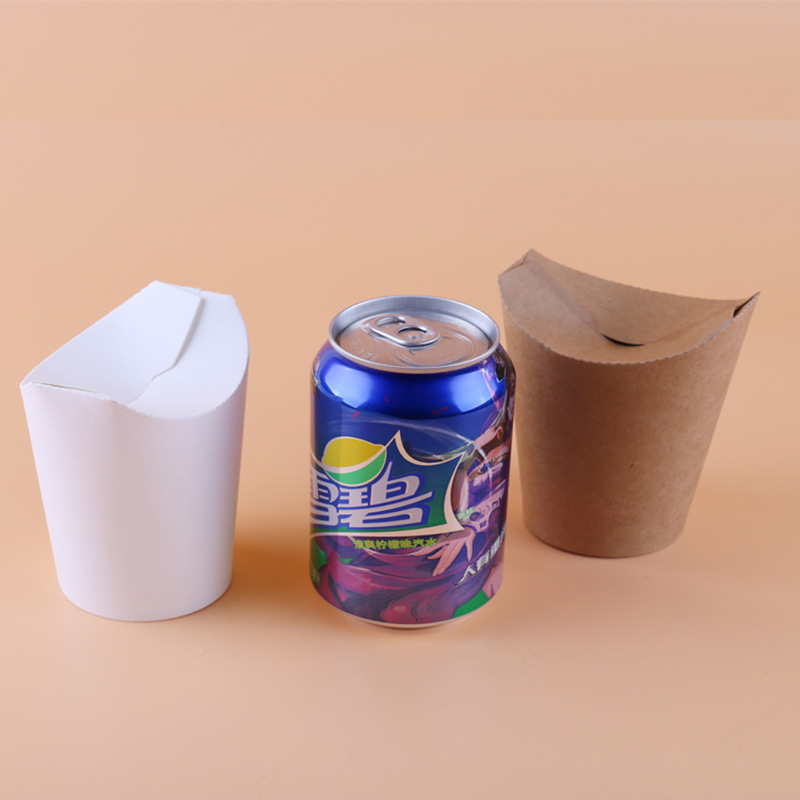 Kraft Paper Popcorn Cup Snack Paper Package Box Fries Box Fast Food Take out Containers Box
