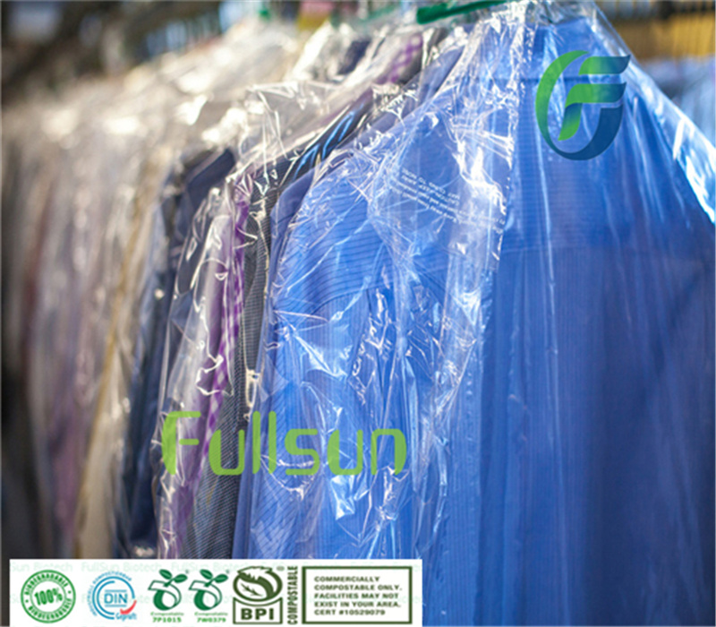 100% Biodegradable Plastic Clothes Disposable Packaging Bag Compostable Laundry Bag