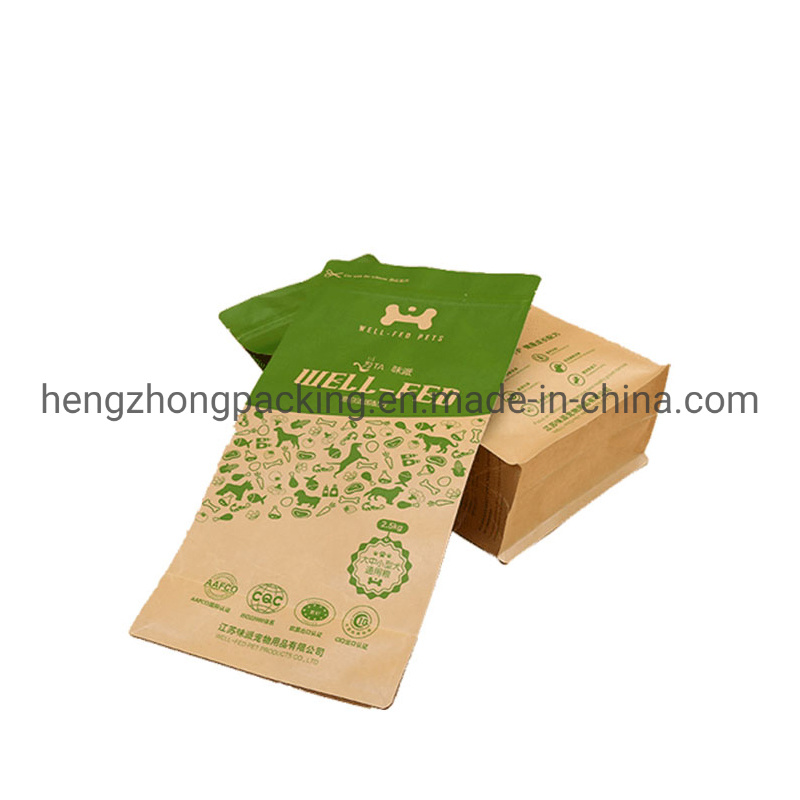 Compostable Flat Bottom Kraft Flat Bottom Pouch Biodegradable Bag