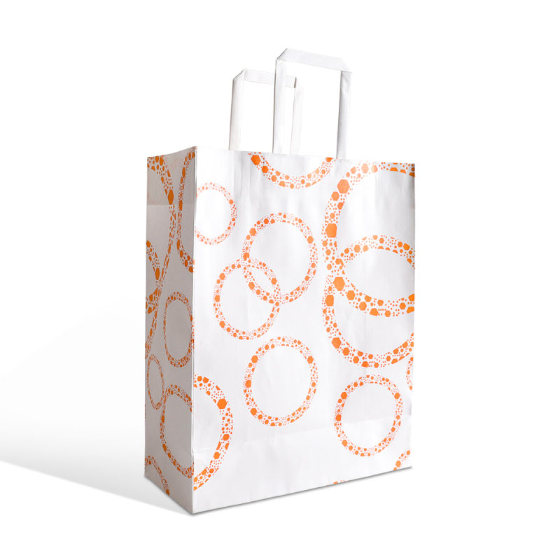 High Quality Concise White Kraft Paper Bag Biodegradable Kraft Paper Shopping Bags