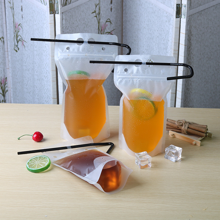 Clear Stand up Drink Plastic Bag with Ziplock