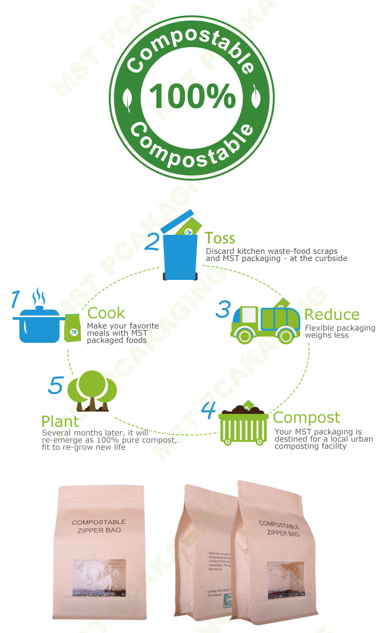 Wholesale Eco-Friendly PLA Bio Food Packaging Plastic Bag
