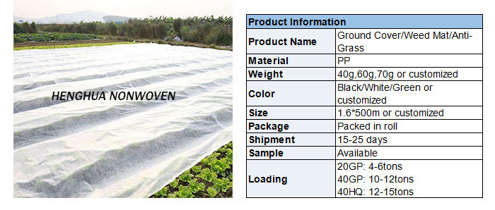 Non Woven Geotextile Roll of Plastic Ground Cover China Weed Mat Roll