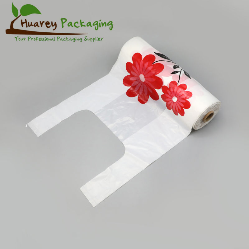 Cheap Custom Printed Plastic Biodegradable T-Shirt Bags with Vest Handle