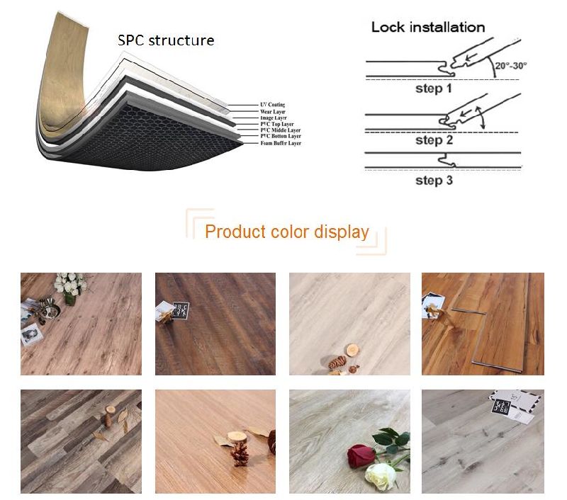 High Quality 4mm Plastic Spc/ PVC/ Vinyl Plank Click Flooring