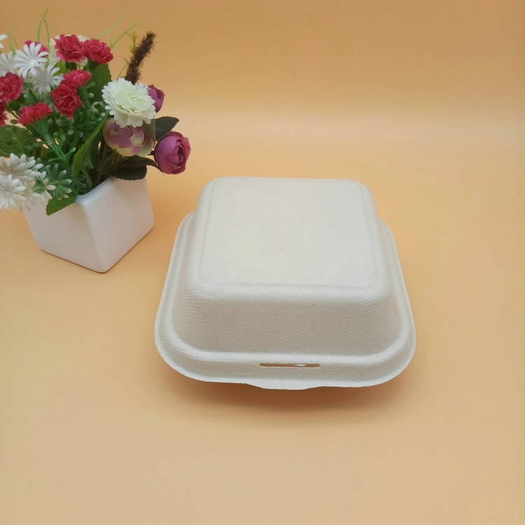 Biodegradable Sugarcane Box Clamshell Food Box Take Away Food Box