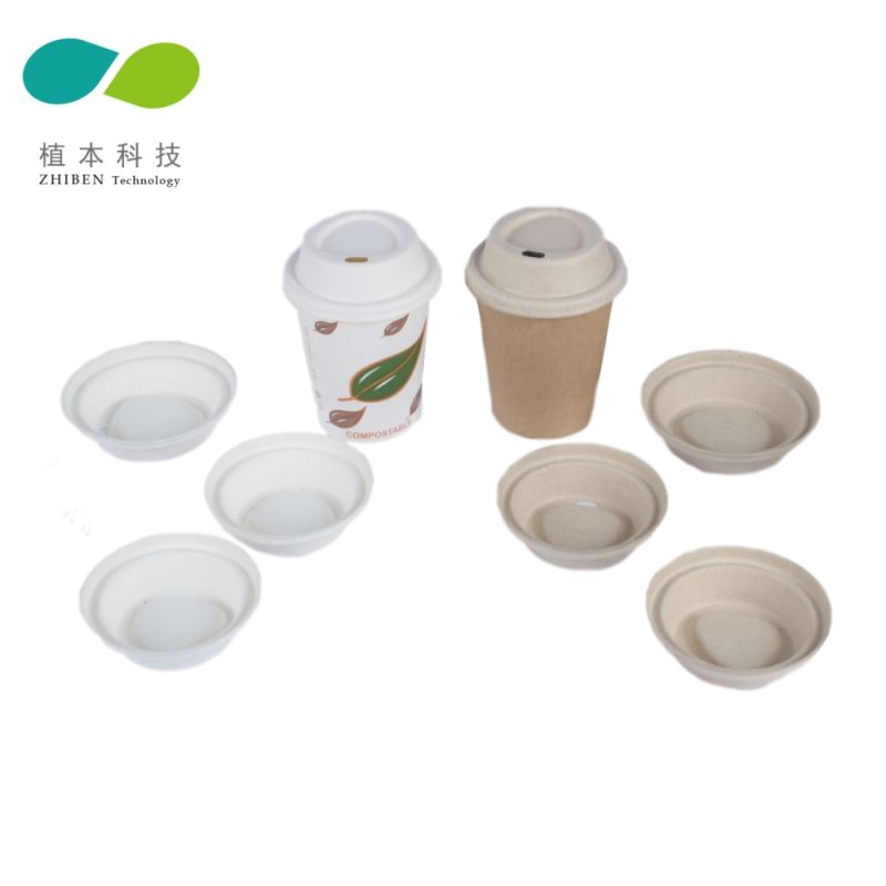Eco Friendly Disposable Biodegradable Sugarcane Bagasse Coffee Cup Lid