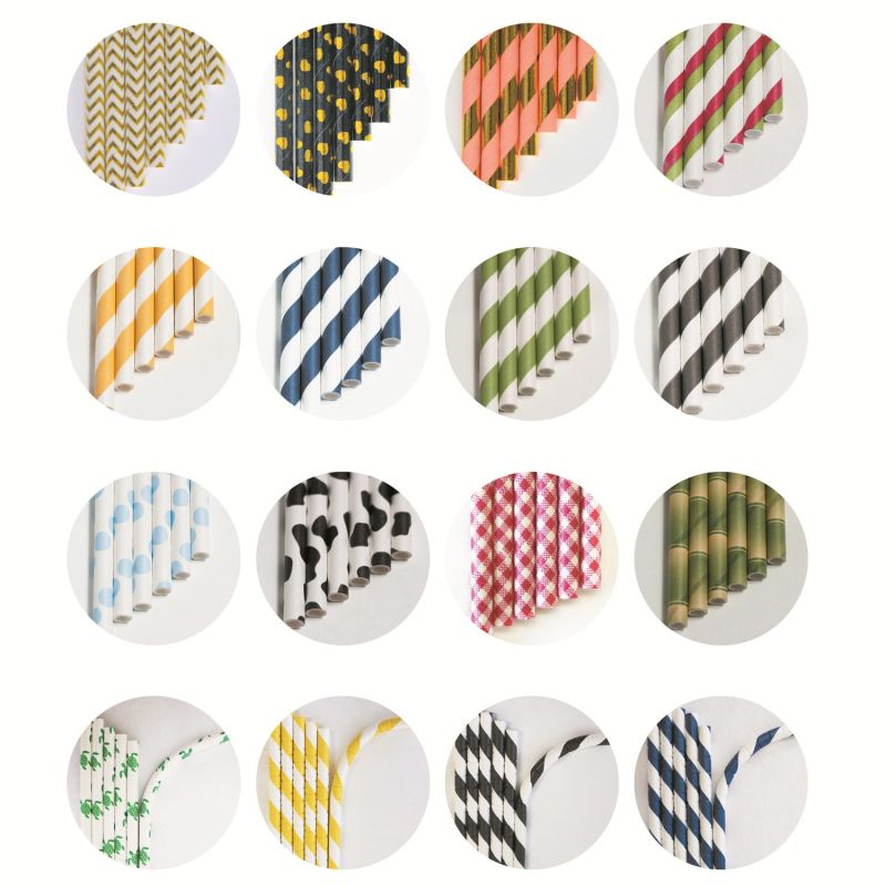 Flexible Bendy White Paper Straws Biodegradable Drinking Straws- Premium Eco-Friendly