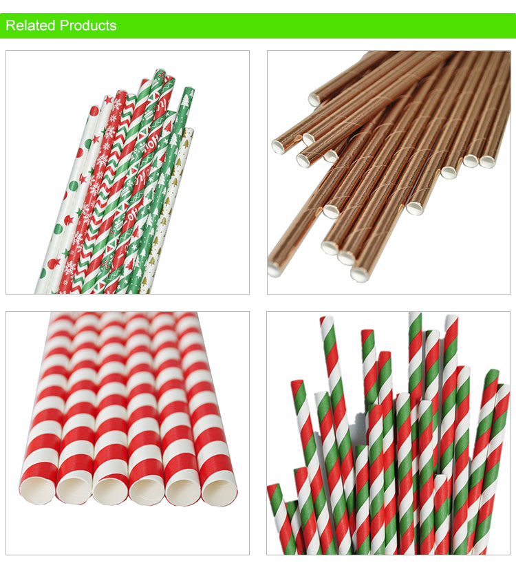 Eco-Friendly Paper Biodegradable Straws Colorful Paper Drinking Straw