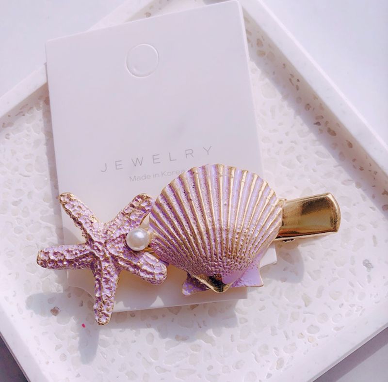 2019 Newest Summer Natural Sea Star Conch Shell Shaped Hair Clip