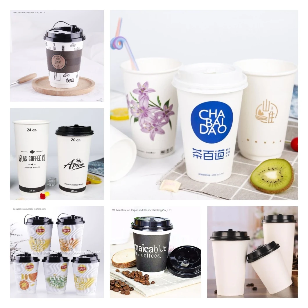 China Factory Customized Disposable Paper Cup Single Wall Cups/ Hollowed Cups/ Corrugate Cups for Hot Beverage