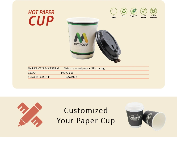 Wholesale 8oz 10oz Disposable Paper Cup Coffee Paper Cup