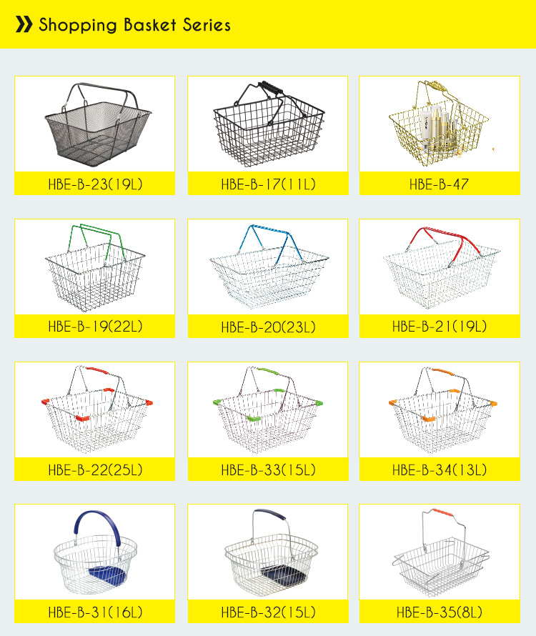 Cosmetics Store Metal Wire Shopping Basket with Plastic Tray