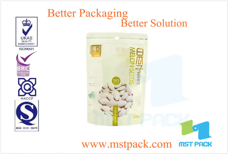 Dry Food Bag One Side Clear One Side Paper Doypack
