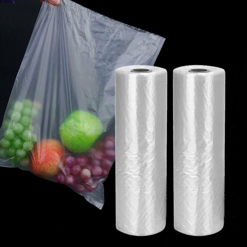 Plastic Produce Bag on a Roll Clear Fruit Storage Bags