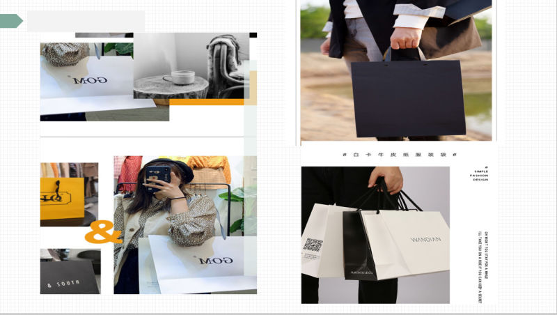 Custom Logo Printed Luxury Gift Shopping Paper Bag Black Frame White Paper Bags with Lovely Bowknot Ribbon Design