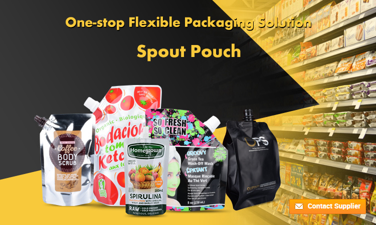 Stand up Plastic Liquid Juice Water Drink Pouch Bag with Spout Beverage Packaging Plastic Metalized Laminated Bag