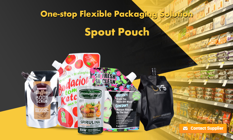 Plastic Metalized Laminated Bag Beverage Packaging Spout Pouch