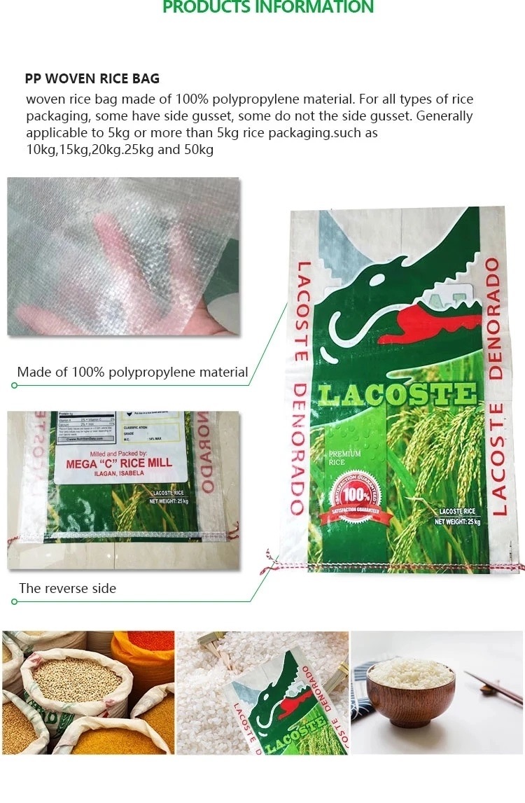 Recycled Plastic Rice Bag for Wholesale Big Plastic Bags PP Wove Bag10kg 25kg 50kg