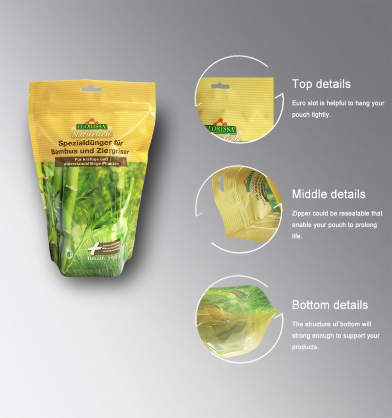 Plastic Flower Seeds Packaging Bags Doypack Ziplock Pouches