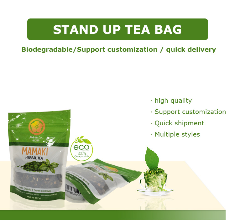 Organic Corn Plastic Packing Tea Bag Pouch with Logo