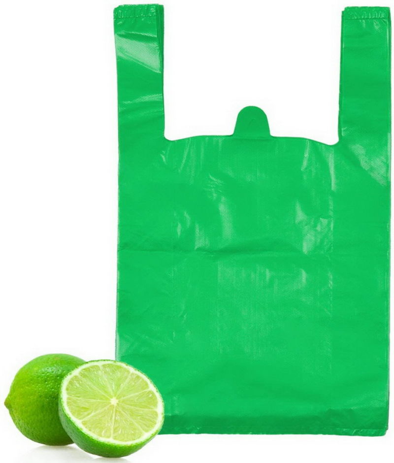 White Plastic Bag with Handles for Store Grocery Shopping Packing