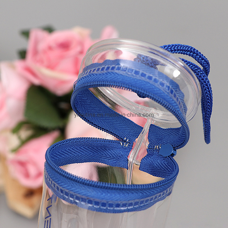 Transparent Jewellery Cylinder Storage Bag PVC Round Cosmetic Bag