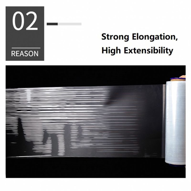 500mm X 20mic Transparent LLDPE Plastic Film Shipping Plastic Wrap Strech Film Roll