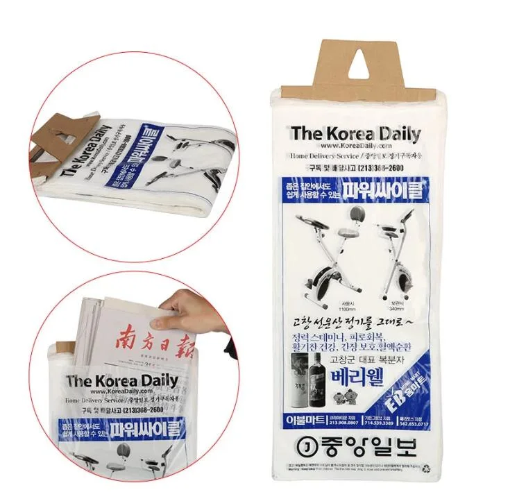 Door Knob Plastic Hanger Bags/Polyethylene Newspaper Delivery Bags/Plastic Hanging Literature Bag Litter Bag