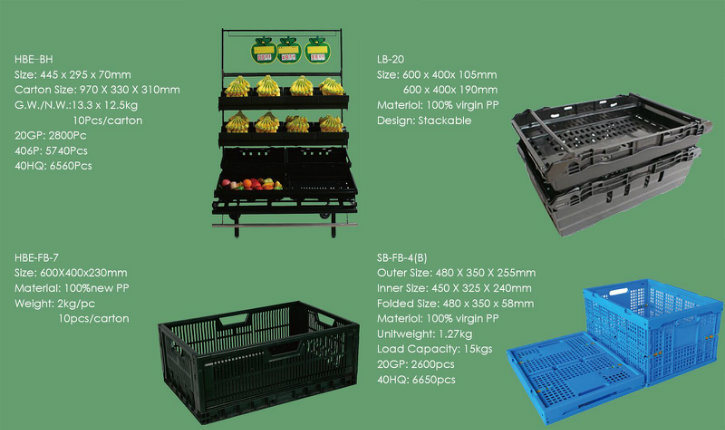 Stackable Nestable Plastic Folding Fruit Crate for Fruit Store