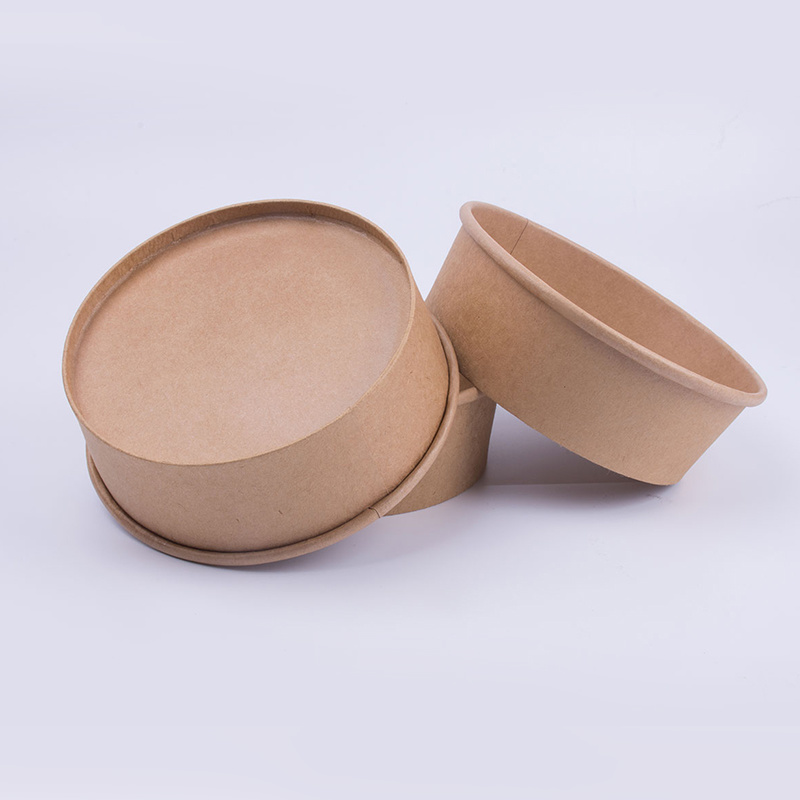 Biodegradable Kraft Paper Salad Bowl Takeaway Paper Bowl