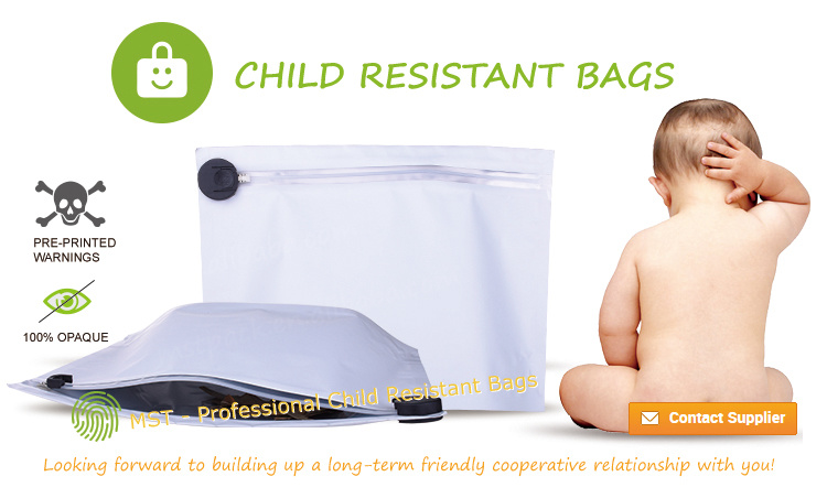 Custom Printed Biodegradable Child Resistant Mylar Bag