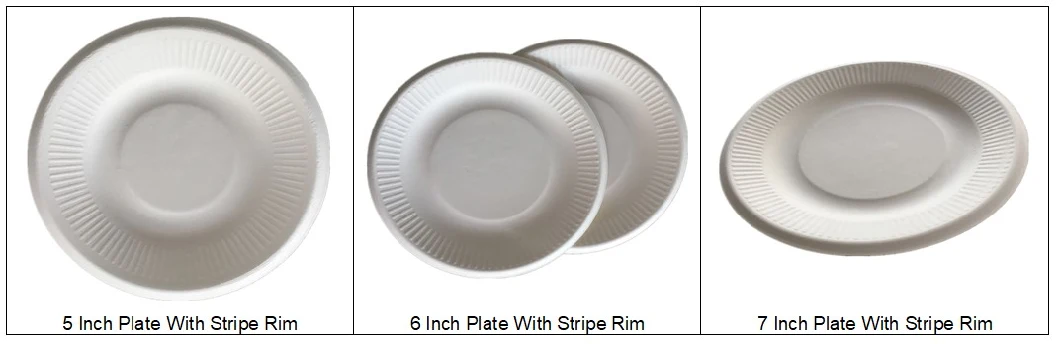 100% Compostable Paper Plate Natural Bagasse, Sugarcane Fiber Plate