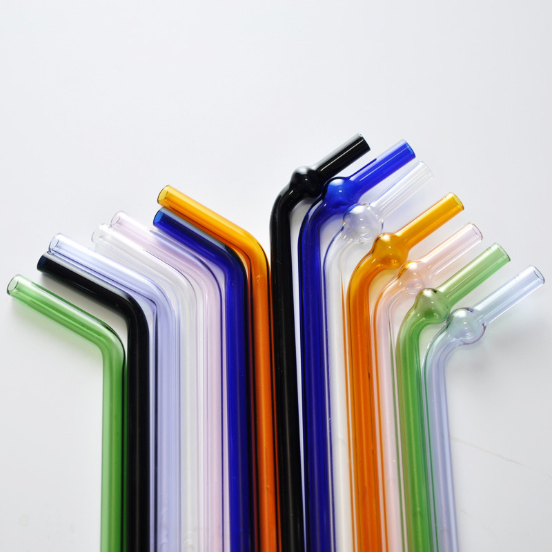 Glass Straws Glass Drinking Straws with Colored Tip Diameter 10mm 8mm 6mm Reusable Glass Straws