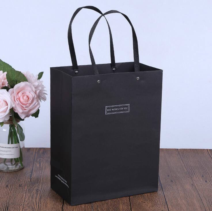 White Craft Paper Bag with Custom Hot Stamping Logo