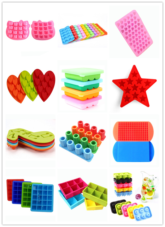 Multi Color Star Shape Plastic Ice Cube Tray with Lid