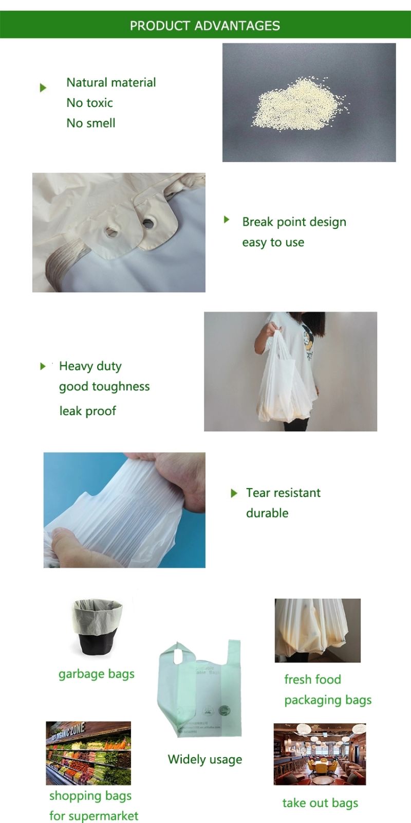 Biodegradable T Shirt Bag Biodegradable Biodegradable Plastic PLA T Shirt Shopping Bag