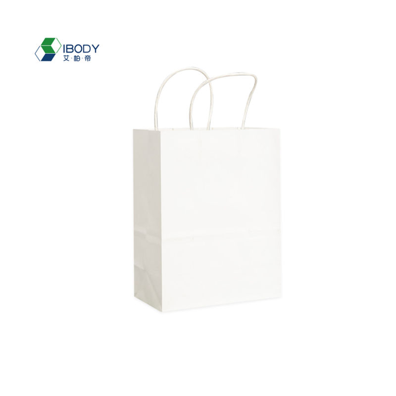 Custom Printed White Kraft Paper Bag Christmas Kraft Paper Bag