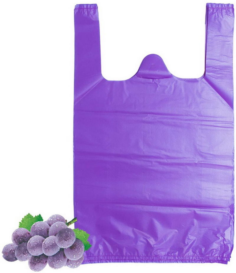 White Plastic Bag with Handles for Store Grocery Shopping Packing