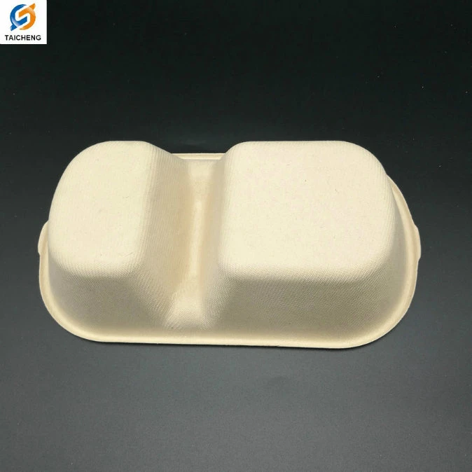 Biodegradable Eco-Friendly Unbleached Plant Wheat Straw Fiber Food Tray Box
