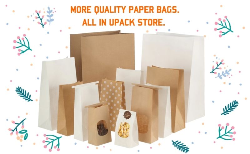 Hot Selling White Kraft Paper Shopping Bag with Own Logo Design