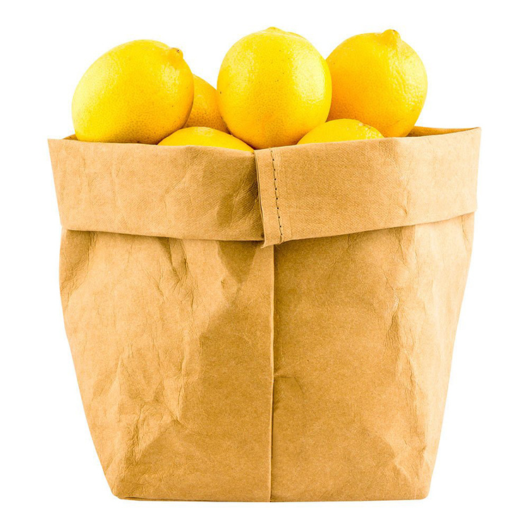 Eco-Friendly Kraft Paper Bag Storage Bag Food Washable Paper Bag