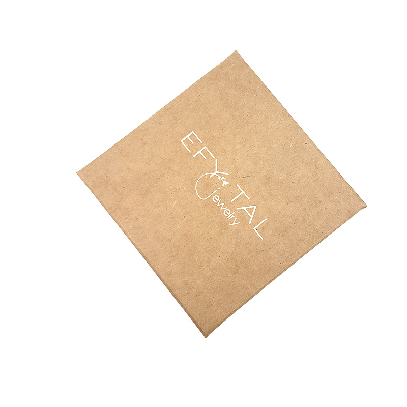 Custom Logo Luxury Kraft Paper Box for Jewelry with Flocking Foam Insert