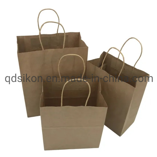 Natural Color Kraft Paper Bag Shopping Bag with Paper Handle