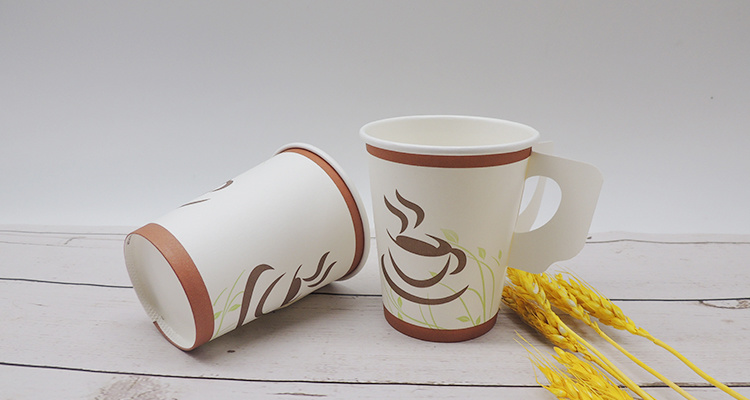 9oz Simple Designs Paper Mug Hot Drinking Cups with Handle for Coffee and Tea