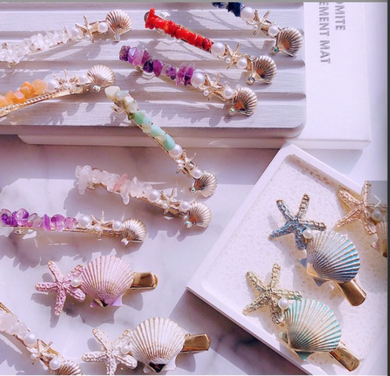 2019 Newest Summer Natural Sea Star Conch Shell Shaped Hair Clip