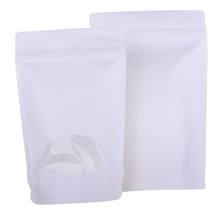 White Kraft Paper Bag with Clear Window for Food Packaging